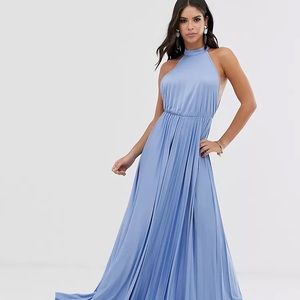 ASOS Tall Halter Pleated Waisted Maxi Dress Size 10